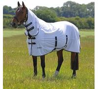 Horse Masters Tempest Original Horse Fly Combo Rug UV Protection Lightweight Breathable Mesh Fly Rug with Belly Flap White (Shires)