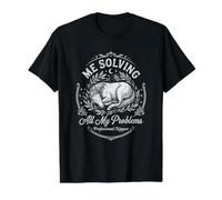 Horse Me Solving My Problems Sleep Nap Funny Value Graphic T-Shirt, Men, Black, L