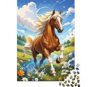 Horse Meadow Flower Jigsaw Puzzle, 1000 Pcs Indoor Adult Game