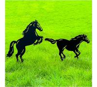 Horse Metal Decorative Garden Stakes Horse Gifts for Women/Girls/Mom/Men/Horse Lovers Silhouette Statues for Yard Art, Outside, Patio, Outdoor Decor, Garden Decorations, Lawn Ornaments, Set of 2