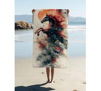 Horse Microfiber Beach Towel for Adult 180x90cm, Lightweight Microfibre Towel Artistic Pattern With Bag, Sand Free Absorbent Quick Dry for Pool Yoga Gym Camping Beach Accessories Vacation Gifts U87-EM