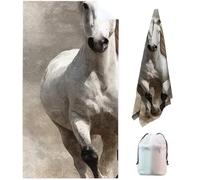 Horse Microfibre Beach Towels for Adults Extra Large, 150 x 75 cm Animal Quick Dry Beach Towel with Storage Bag Lightweight Swimming Towel, Sand Free Sun Lounger Towels for Travel, Holiday, Yoga ML-I