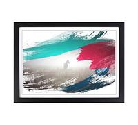 Horse Mist Sweden Landscape V2 Framed Print | A2 Black Framed Wall Art | Ready to Hang | Modern Animal Picture | Living Room Bedroom Lounge Office