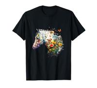 Horse Mixed With Colorful Garden Wildflowers Horses Riding T-Shirt