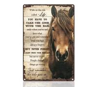 Horse Motivational Retro Wall Decor Metal Tin Sign 20x30cm Learn From Your Mistake But Never Regret Vintage Wall Art Poster for Life Inspirational Home Coffee Room Clubs Bathroom Decor Gift