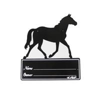 Horse Name Plate for Stall, Heavy-Duty Writable Horse Stall Sign, Personalized Signs for Stables(black)