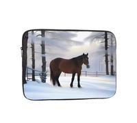 horse nature winter Laptop Bag Handheld Portable Briefcase Shockproof Protective Sleeve Computer Inner Bag For 17 inch inch Laptop, Black, 17 Inch