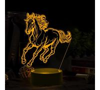 Horse Night Light - 3D Illusion Lamp with 7 Colour Changing & Touch Control, Animal Horse Decor for Kids Girls Room, Birthday Gifts