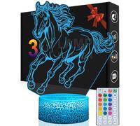 Horse Night Light for Girls, 3D Illusion LED Lamp with 16 Colors, Remote Control Dimmable Night Lamp, Bedroom Decor, Gift for Horse Lovers, Birthday Christmas