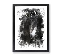 Horse No.12 V3 Modern Framed Print | A2 Black Framed Wall Art | Ready to Hang | Modern Animal Picture | Living Room Bedroom Lounge Office