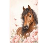 Horse Notebook: Brown Horse Floral Journal for Horse Lovers: Beautiful horse lover gift with 100 lined pages, 6 x 9 inch notebook for journaling, writing, notes, and everyday inspiration