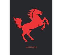Horse Notebook: College Ruled Notebook - Large (8.5 x 11 inches) - 110 Numbered Pages - Red Softcover