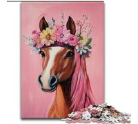 Horse Oil Painting Adult Jigsaw Puzzles 1000 Pieces, Staycation Kill Time Every Piece Is Unique - Challenging Family Fun Game (size 50x75cm)