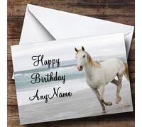 Horse On Beach Customised Birthday Greetings Card- Birthday Cards/Animals, Wildlife & Pets Cards | Birthday Card | Animals, Wildlife & Pets Card
