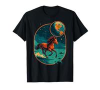 Horse on Moon, Cosmic Art, Love Horses T-Shirt