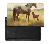 Horse on The Grass Passport Cover Protector Rfid Blocking Passport Holder Id Card Holder Secure Travel Wallet Organizer for Passport Tickets Credit Cards, style, One Size