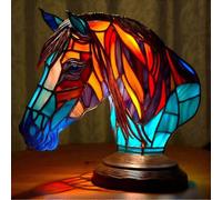 (horse, One size) Animal Table Lamp Stained Glass Stained Night Light Retro Desk Lamps Xmas Gift 2024
