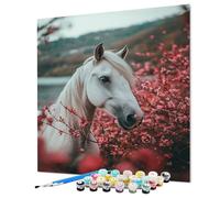 Horse Paint by Numbers for Adults, Animal Painting by Number for Adults, DIY Color Oil Painting with Canvas Brushes and Acrylic Paints kits for Home Wall Decor Gifts 30x40cm/12x16inch (Model-1468)