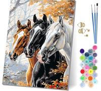 Horse Paint by Numbers for Adults, Animal Painting by Numbers for Adults Kits On Canvas, Easy DIY Acrylic Pigment Drawing Paintwork, Hobbies for Women, for Home Wall Decor Gifts 40x52 inch 5-1591