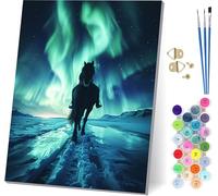Horse Paint by Numbers for Adults, Aurora Paint by Numbers Kits On Canvas, Easy DIY Color Oil Painting Acrylic Paints with Brushes, Hobbies for Adults Women, Home Wall Decor Gifts 20x26 inch 5-5063