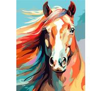 Horse Paint by Numbers for Adults DIY Paint by Numbers Color for Beginners Painting by Numbers on Canvas DIY Acrylic Paints Set Paint by Numbers Kits for Adults Women's for Gifts and Decor 16x20in