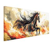 Horse Paint by Numbers for Adults Large 150x60cm Abstract Painting by Numbers Canvas Kits, Cheerful Painting Kits for Adults, DIY Acrylic Paints Drawing Paintwork for Autumn Decorations Gifts W-01