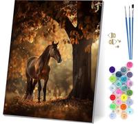 Horse Paint by Numbers for Adults With Frame, Paint by Numbers Animal, Easy Diy Oil Painting Kits on Canvas with Brushes, Hobbies for Women, Painting for Home Wall Decor Gifts 12x16 inch K-9727