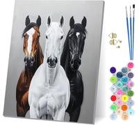 Horse Paint by Numbers for Adults With Frame, Paint by Numbers Animal, Easy Diy Oil Painting Kits on Canvas with Brushes, Hobbies for Women, Painting for Home Wall Decor Gifts 40x52 inch 3-9460