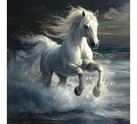 Horse Paint by Numbers for Children Animal Paint by Number Canvas 40X40CM, DIY Acrylic Oil Paintngs Adults Beginners Art Craft Kits with 3 Brushes and Acrylic Pigment, Home Room Decor, Gifts for Women