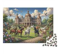 Horse Paradise 1000 Piece Wooden Jigsaw Puzzle,Educational Toy,Impossible Challenge,Adults & Kids 14+,Wood,Home Wall Decor,Gift Idea,Stress Relief (75x50cm)