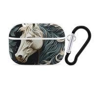 Horse Pattern Case Cover with Keychain Shockproof Hard Shell Protective Case for 2nd/1st Generation Case for Women Men Bluetooth Earbuds Case