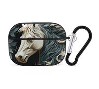 Horse Pattern Case Cover with Keychain Shockproof Hard Shell Protective Case for 2nd/1st Generation Case for Women Men Bluetooth Earbuds Case