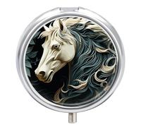Horse Pattern Pill Case Pill Box with 3 Compartments