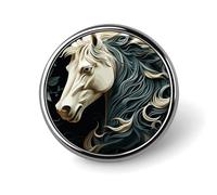 Horse Pattern Round Aluminum Alloy Pin Badge Lapel Pin