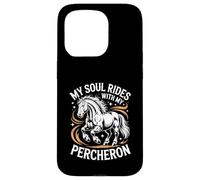 Horse Percheron My Soul Rides With My Percheron Case for iPhone 15 Pro