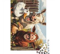 Horse_pig_duck_and_goat 1000 Piece Jigsaw Puzzle for Adults -wooden Puzzles- Relax Puzzles Games-Brain Teaser Puzzle 1000pcs (75x50cm)