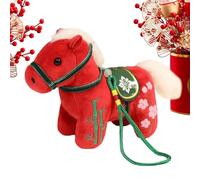Horse Plush - 2026 Collectible Cuddly Plush Ornament, Chinese New Year Stuffed Animal Toy, Soft Stuffed Body,Safety Seat Chair, Wooden Rockers, Music Button For Home Living Room Nursery Travel