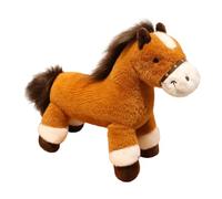 Horse Plush - 9.84inch Cuddly Animal Doll, Short Plush PP Cotton Material, Soft Huggable Chinese New Year 2026 Mascot Toy For Kids Home Nursery Desk Shelf Holiday Decoration Gift Festive Joy