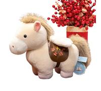 Horse Plush - Charming Lunar Figurine, Petite Velvet Toy | Celebration Keepsake, Handcrafted Eastern Pattern Doll Design, Soft Snuggle Companion Gift 2026 Festivals Birthdays Nurseries Parties