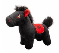 Horse Plush Doll,Cute Stuffed Chinese year of the horse Doll 12/28CM cute pony pendant Festival Ornaments(Black-12cm)