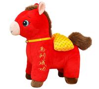 Horse Plush,Soft Stuffed Doll Home Decor - Year of The Horse Mascot - for Office Desktop Living Room Shop Bedroom Bookshelf Spring Festival Table Family Kids Party Favors