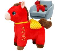 Horse Plush Toy - Deluxe Super Soft Stuffed Animal Mascot, Special Year Of The Horse Collectible Doll Edition | Charming Home Office Decor For Living Room Bedroom Shop New Year Spring Festival Family