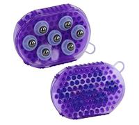 Horse & Pony Grooming Mitt, Dual Sided Massage & Curry Comb Glove, Horse Hair Brush Cleaning and Massager (Purple)