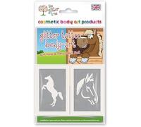 Horse & Pony themed glitter tattoo stencils - Ideal for all types of temporary body art - Pack of 24 x 12 Unique designs in each pack - Perfect for birthdays, parties and events