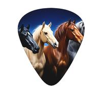 Horse Portrait Four Colors Guitar Picks Gift Set - 12 Smooth Durable Plectrums For Acoustic, Electric & Bass Guitar, Perfect Present For Guitar Lovers & Musicians