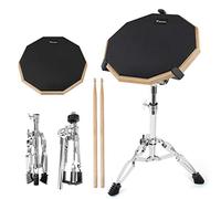 Horse Practice Drum Pad, 12 Inch Double Sided Exercise Drumming Pads Kit Set, Adjustable Height 23-31 Inch Snare Drum Stand Devices, Drum Sticks Drumsticks for Professional Beginner Adult Drummer