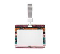 Horse Print Printed ID Badge Holder with Lanyard, Clear Plastic Badge Holder for Work, School, Hospital, Security - Water Resistant & Dirt Proof