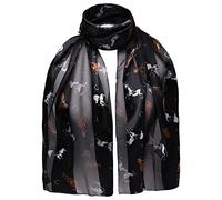 Horse Print Satin Stripe Scarf, Hoof Black