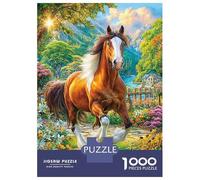 Horse Puzzle 1000 Piece, Jigsaw Puzzle Challenge Eco-friendly Paper Puzzle for Adults & for Age 14 And Up 38x26cm/1000pcs