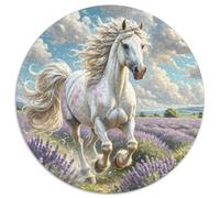 Horse Puzzle 1000Pc Jigsaw Good Friend Partner The Horse Round Jigsaws Adults Kids Puzzles Suitable for Home Decor Challenging Games Creative Geometric Presents 1000pcs (67.5x67.5cm)